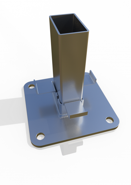 Einsteckfuß für universal-Eckpfosten ECONFENCE® Basic Line Zink 140x140x6mm