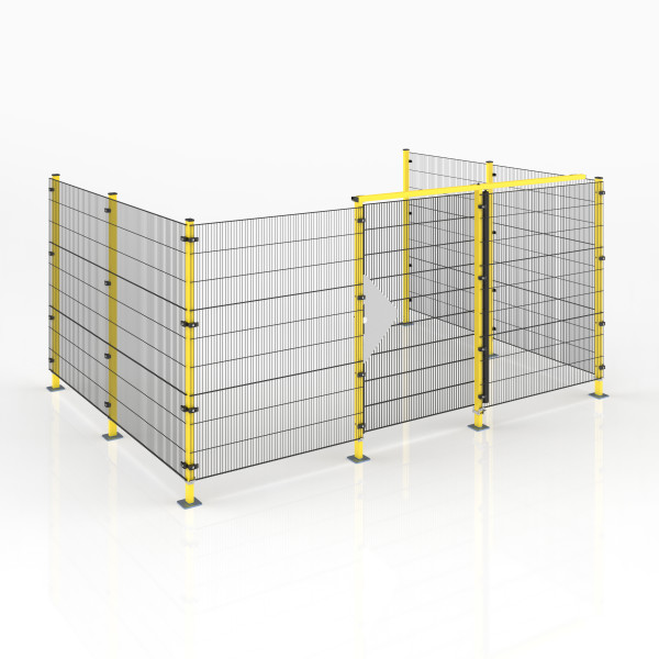 Schutzgitter für Maschinen, SYSTEMBAUKASTEN ECONFENCE® BASIC LINE 3000x4000 Schiebetür