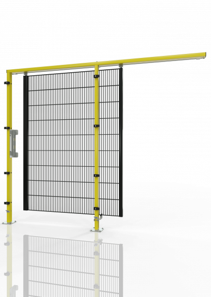 Schiebetür für Maschinen-Schutzgitter ECONFENCE® BASIC LINE GH01 1200x2000 RAL1021-9005