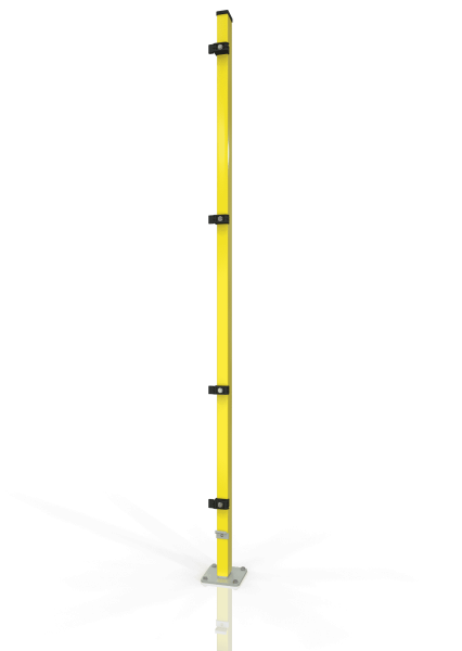 Reihenpfosten für Maschinenschutzgitter in gelb, Größe 2000 mm vom System Basic Line 