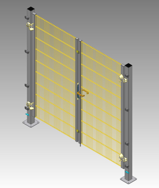 Zweiflügelige freitragende Drehtür für Maschinenschutz ECONFENCE® BASIC LINE BT01 2000x2000MM
